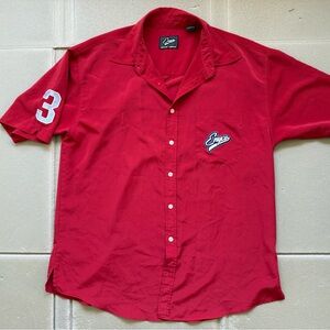 Vintage Y2K Enyce Racing Style Red Botton Down Short Sleeve